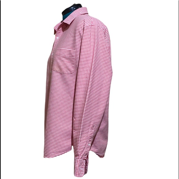 J Crew Slim Mens Red and White Classic Checkered Button Down Dress Shirt Size XL - Picture 3 of 5